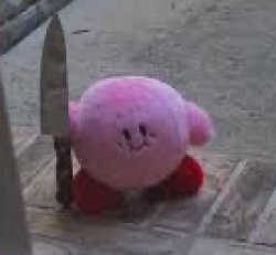 Kirby with a knife Meme Template