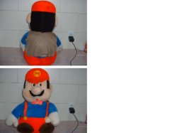 Mario not interested, and interested Meme Template