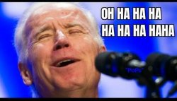 Joe Biden laughing like Hyena Meme Template