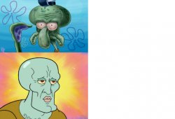Ugly squidward and handsome squidword Meme Template