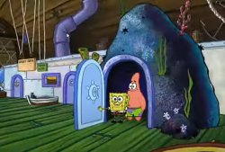 SpongeBob Secret Entrance Meme Template