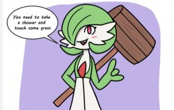 gardevoir touch grass Meme Template