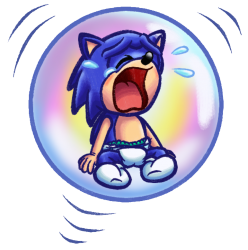 baby Sonic Crying in the Bubble Meme Template