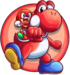 Red Yoshi & baby Knuckles Meme Template