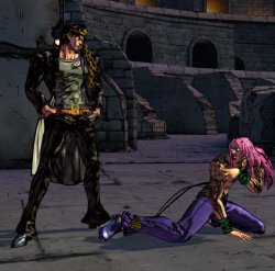 Diavolo knocked down by Jotaro Meme Template