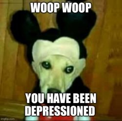 Woop woop you have been depressioned Meme Template