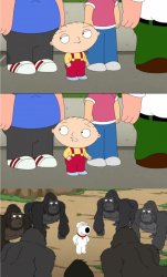 Brian in gorilla pit Meme Template
