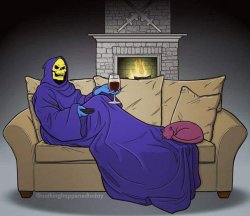 Skeletor chilling on couch Meme Template