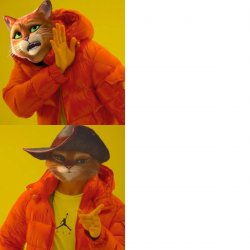 Drake meme with puss in boots Meme Template