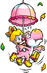 Pink Yoshi & baby Peach Meme Template