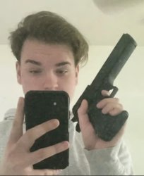 Mark heathcliff with a gun Meme Template