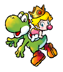 Green Yoshi & baby Peach Meme Template