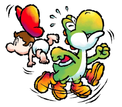 Green Yoshi & baby Mario Fluttering Meme Template