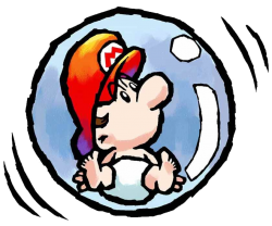 baby Mario in the Bubble Meme Template