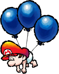 baby Mario with Balloons Meme Template