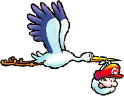 Stork & baby Mario Meme Template
