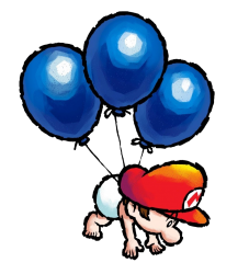 baby Mario with Balloons 2 Meme Template