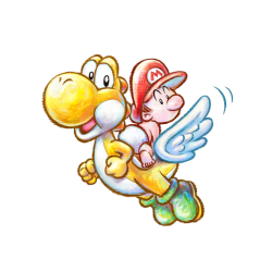 Yellow Yoshi & baby Mario Flying Wing Meme Template