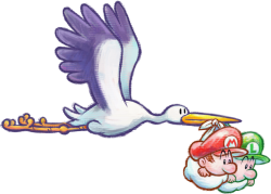Stork & baby Mario Luigi Meme Template