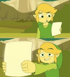 Toon Link hold paper Meme Template