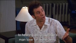 Kramer talks about George Costanza's Man-Love for a She-Jerry Meme Template