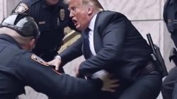 AI generated trump arrest Meme Template