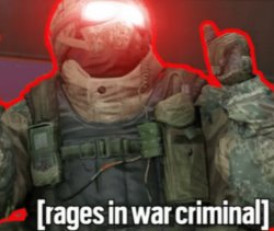 Rages in war criminal Meme Template