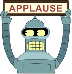Bender with Applause sign Meme Template