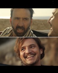 Nick Cage & Pedro Pascal Meme Template