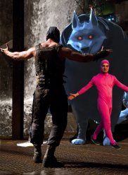Bane vs Death and Pink Guy Meme Template