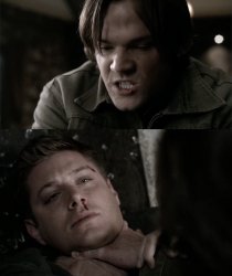 Sam strangling Dean Meme Template