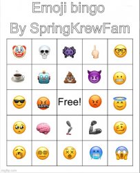 SpringKrewFam’s Emoji Bingo Meme Template