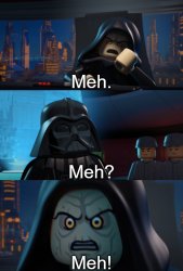 LEGO Palpatine Meh Meme Template