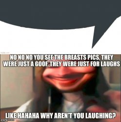 Breast pics were just a goof Meme Template