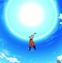 Goku Gathering energy for the spirit bomb Meme Template