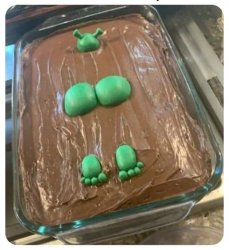 Cursed Shrek cake Meme Template