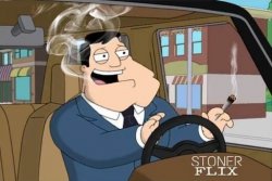 AMERICAN DAD SMOKES WEED IN THE CAR Meme Template