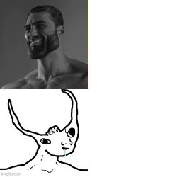 gigachad vs brainlet Meme Template