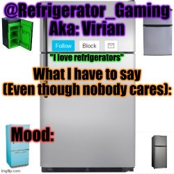 Refrigerator announcement template Meme Template