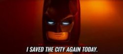 Lego Batman I saved the city Meme Template
