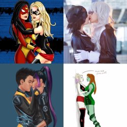 Marvel women kissing Meme Template