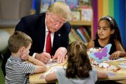 Trump at Kiddie table Meme Template