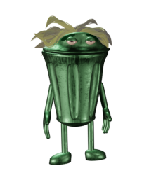 Green gold trash bin Meme Template