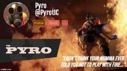 Pyro Announcement template (thanks del) Meme Template
