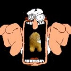 Peppino eats a chicken nugget shaped a little sus Meme Template
