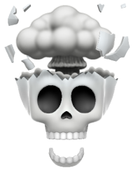 shocked brain explode skull emoji (iphone) Meme Template