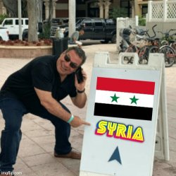 Phil Swift pointing at Syria Meme Template