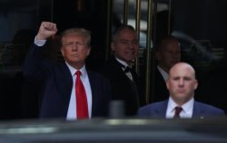 Trump pussified fist raised coward traitor pedophile JPP Meme Template