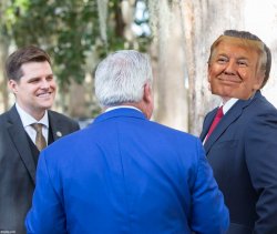 Ron DeSantis laughing but it's Donald Trump Meme Template