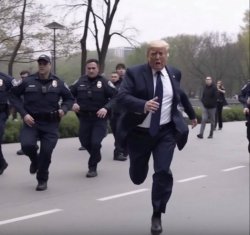 Trump on the run Meme Template